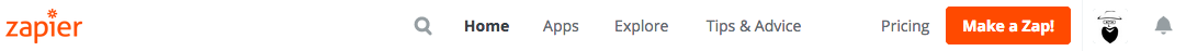 Zapier screenshot: Make a Zap button.
